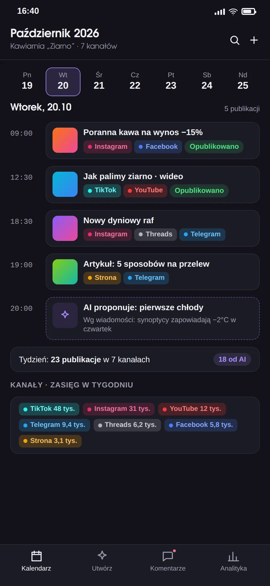 NDA: Platforma AI do generowania i publikacji treści