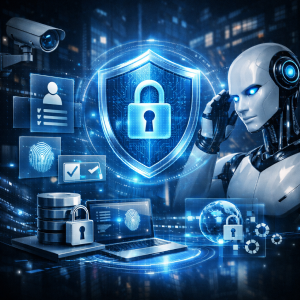 Enterprise AI agent with secure architecture featuring role-based access controls, audit logging, and GDPR-compliant data handling