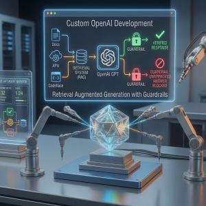 Custom OpenAI development using GPT models with retrieval augmented generation and guardrails